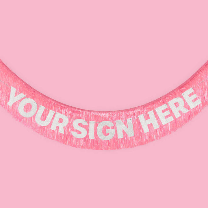 That's Hot Fringe - pink foil banner xo, Fetti Banners That's Hot Fringe - pink foil banner Bonjour Fete - Party Supplies