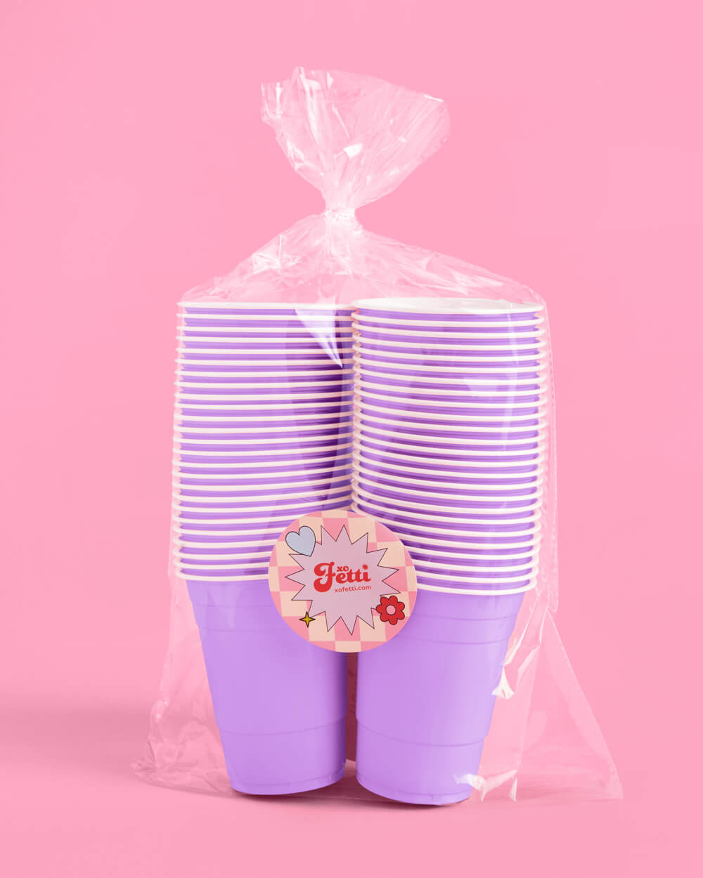 Lavender Matte Plastic Party Cups, Set of 50
