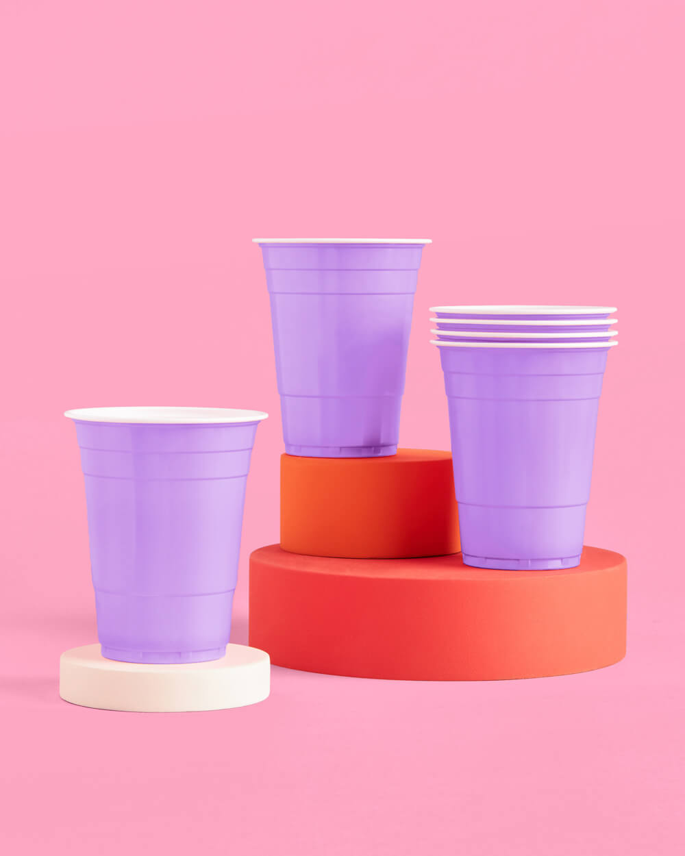 Lavender Matte Plastic Party Cups, Set of 50