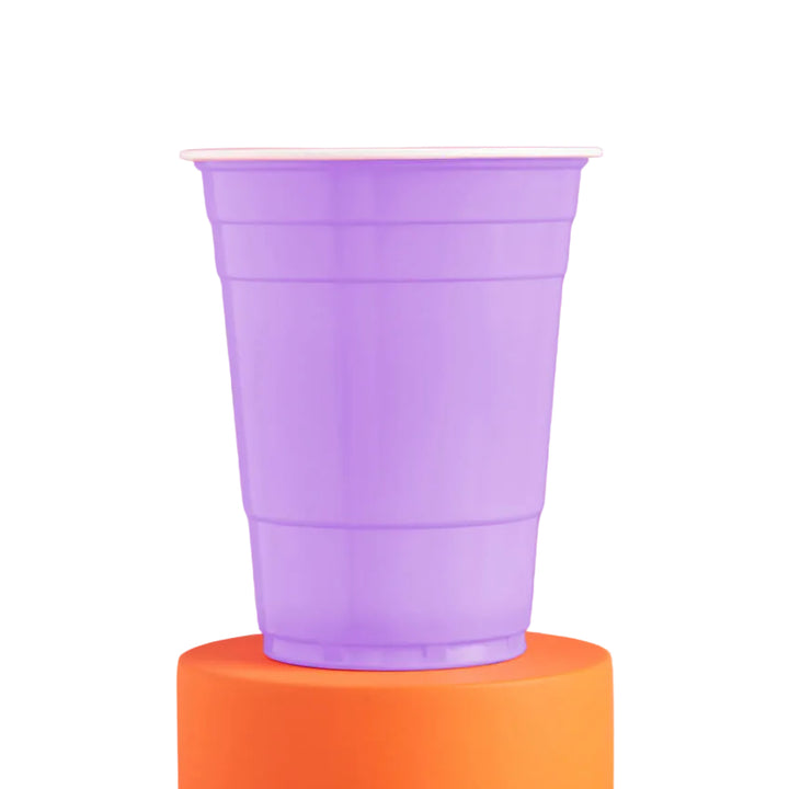 Lavender Matte Plastic Party Cups, Set of 50