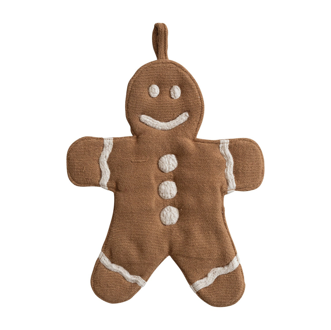 GINGERBREAD COOKIE SHAPED POT HOLDER Creative Co-op GINGERBREAD COOKIE SHAPED POT HOLDER Bonjour Fete - Party Supplies