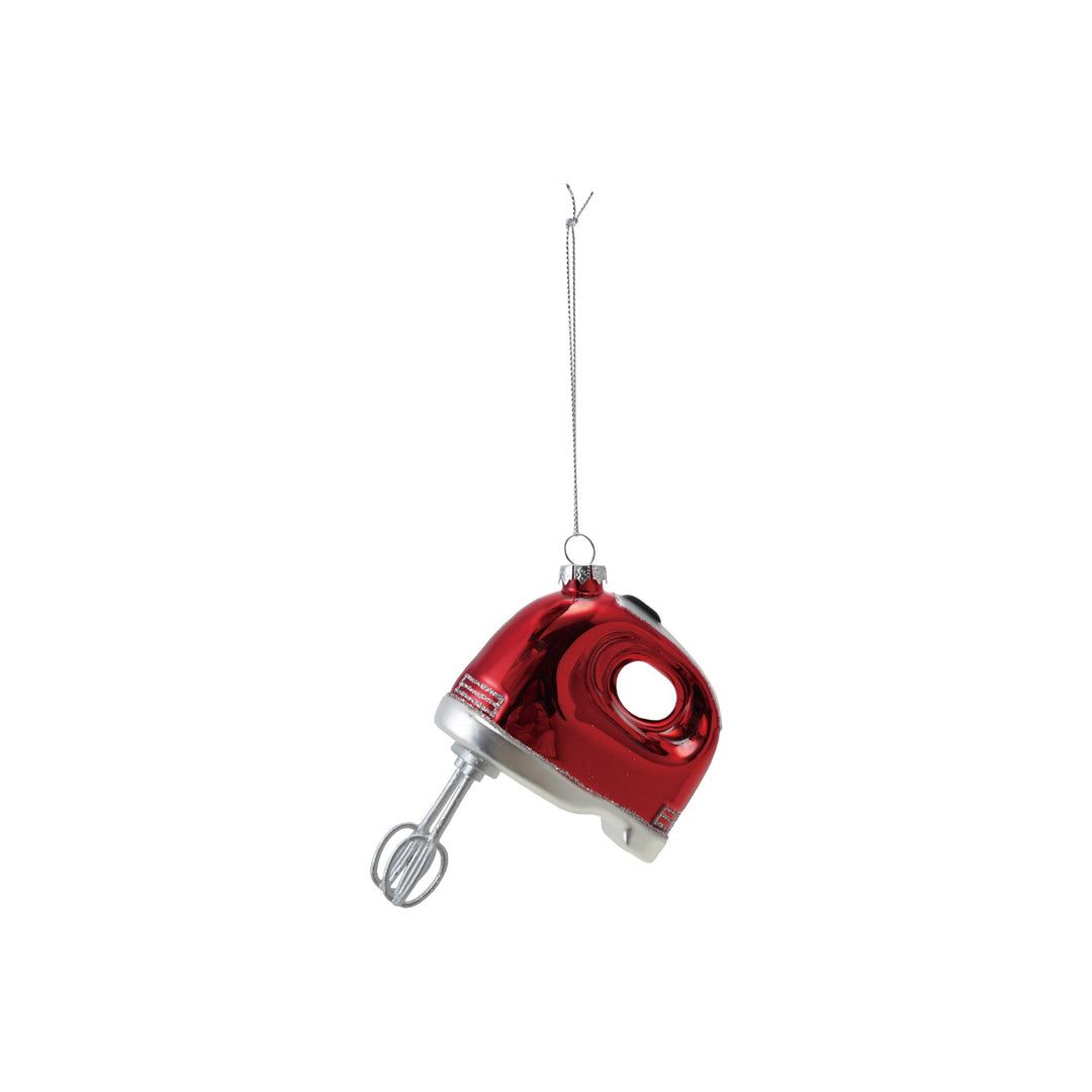 RED HAND MIXER GLASS ORNAMENT Creative Co-op RED HAND MIXER GLASS ORNAMENT Bonjour Fete - Party Supplies