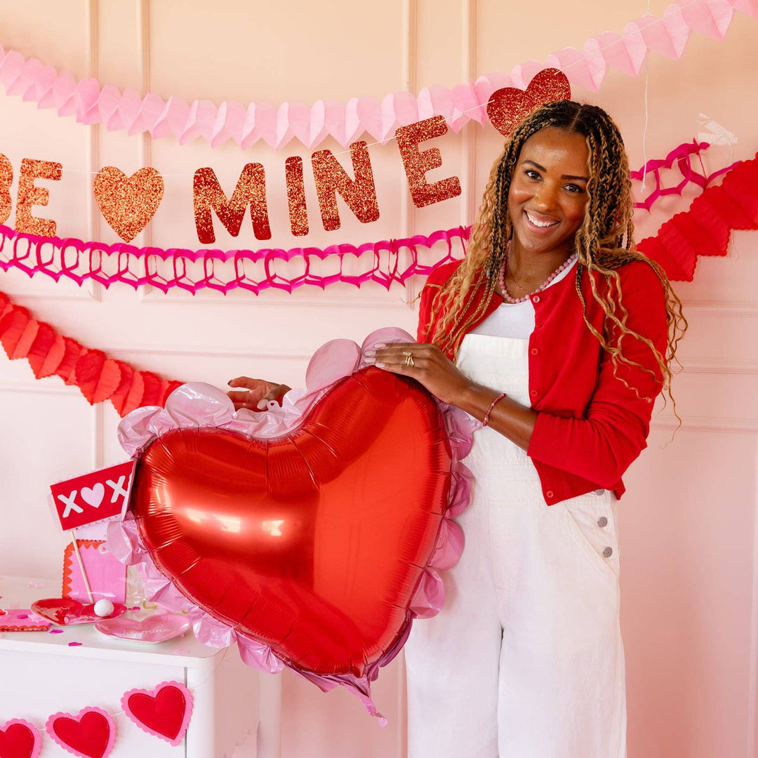 VAL1216 - Scalloped Heart Mylar Balloon My Mind’s Eye VAL1216 - Scalloped Heart Mylar Balloon Bonjour Fete - Party Supplies