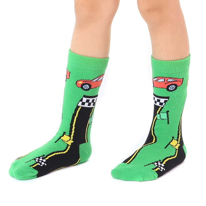 3D Packaged Crew Socks - Kids - Race Car - Green Living Royal 3D Packaged Crew Socks - Kids - Race Car - Green Bonjour Fete - Party Supplies
