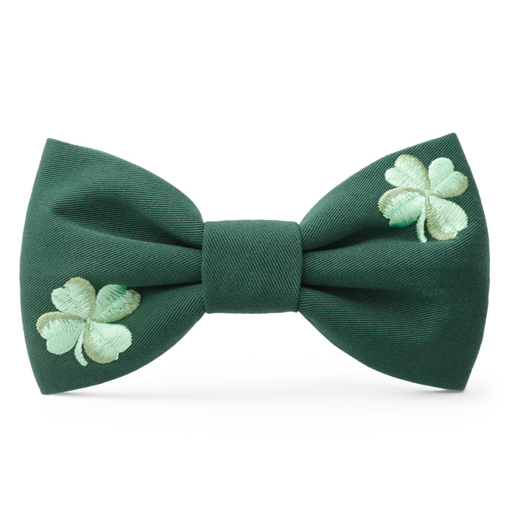 Clover Embroidered Dog Bow Tie: Small The Foggy Dog Clover Embroidered Dog Bow Tie: Small Bonjour Fete - Party Supplies