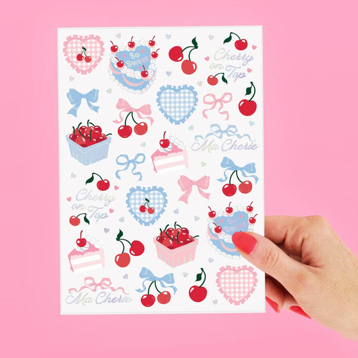 Cherry Tats - 50 temporary tattoos Petit Fetti Cherry Tats - 50 temporary tattoos Bonjour Fete - Party Supplies