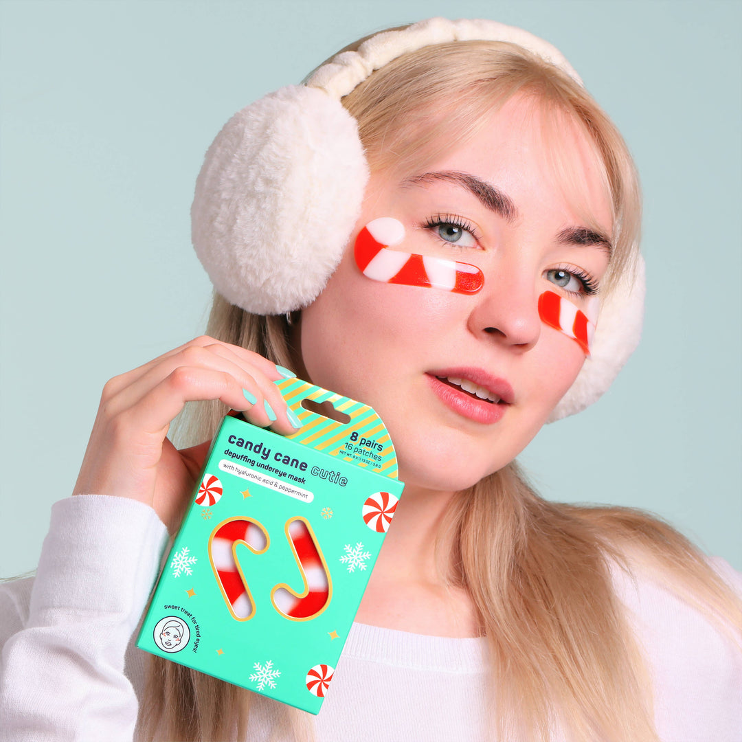 Christmas Holiday Candy Cane Cutie Depuffing Undereye Masks My Spa Life Christmas Holiday Candy Cane Cutie Depuffing Undereye Masks Bonjour Fete - Party Supplies