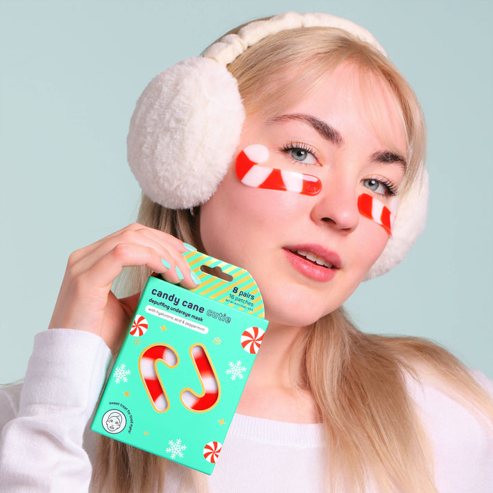 Christmas Holiday Candy Cane Cutie Depuffing Undereye Masks My Spa Life Christmas Holiday Candy Cane Cutie Depuffing Undereye Masks Bonjour Fete - Party Supplies