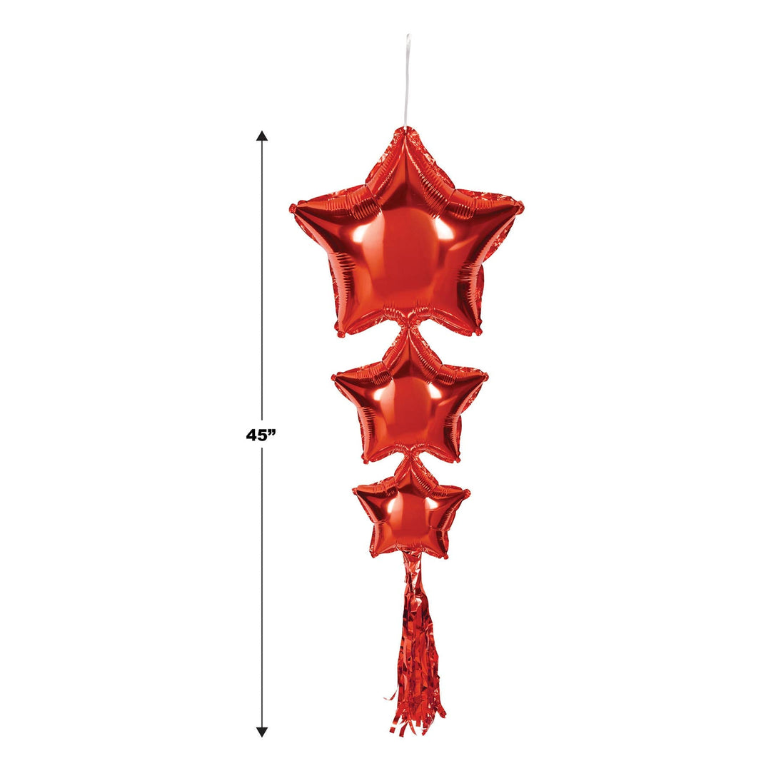 Beistle Star Balloons with Tassels (red, silver & blue 3 pk) Beistle Beistle Star Balloons with Tassels (red, silver & blue 3 pk) Bonjour Fete - Party Supplies