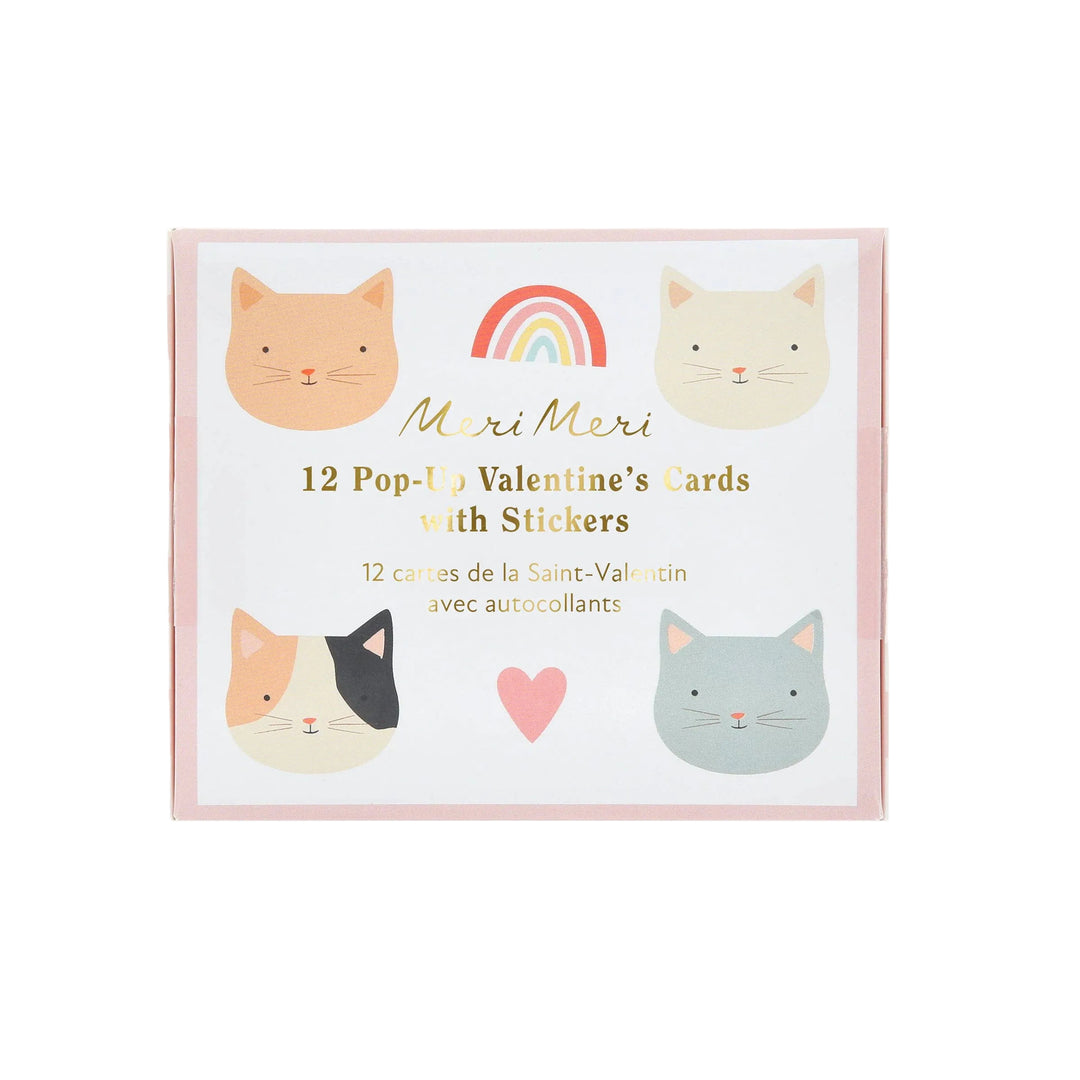 Cat Valentine's Cards & Stickers Set Meri Meri Cat Valentine's Cards & Stickers Set Bonjour Fete - Party Supplies
