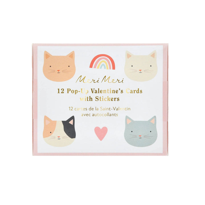 Cat Valentine's Cards & Stickers Set Meri Meri Cat Valentine's Cards & Stickers Set Bonjour Fete - Party Supplies