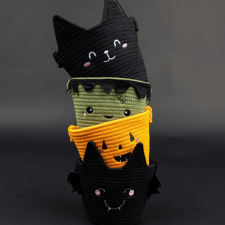 HALLOWEEN BAT ROPE BASKET Emerson and Friends Halloween Party Favors & Boo Baskets Bonjour Fete - Party Supplies