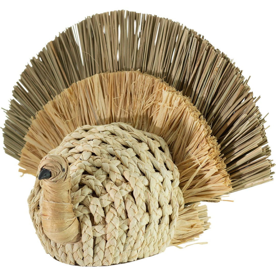 14" Natural Woven Turkey Thanksgiving Fall Boston International 14" Natural Woven Turkey Thanksgiving Fall Bonjour Fete - Party Supplies