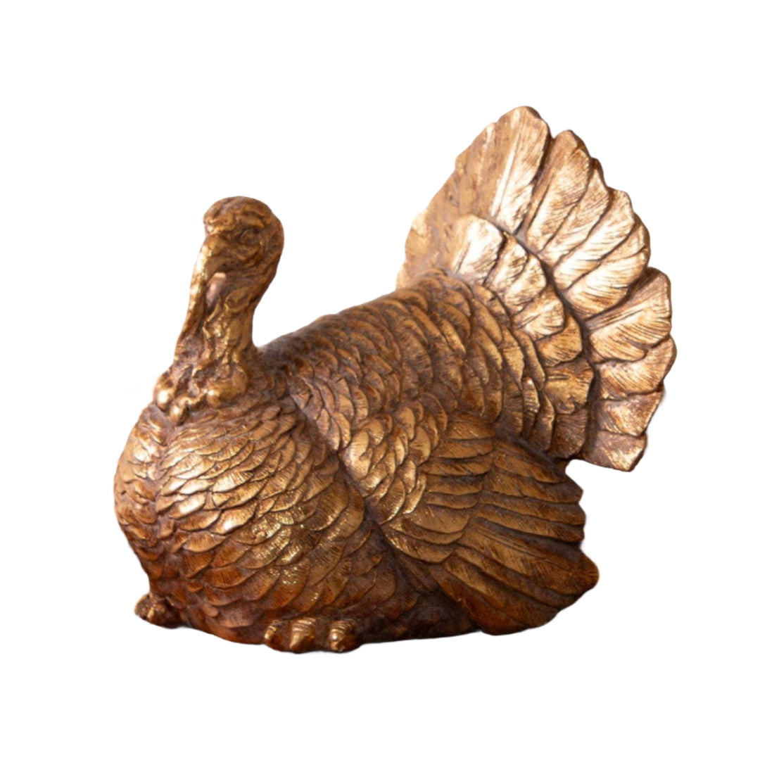 Gold Tone Turkey Figurine (PC) | Fall, Thanksgiving Decor Audrey's Home & Gift Gold Tone Turkey Figurine (PC) | Fall, Thanksgiving Decor Bonjour Fete - Party Supplies