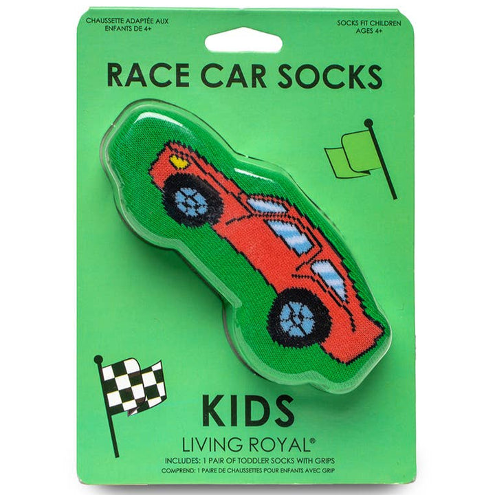 3D Packaged Crew Socks - Kids - Race Car - Green Living Royal 3D Packaged Crew Socks - Kids - Race Car - Green Bonjour Fete - Party Supplies