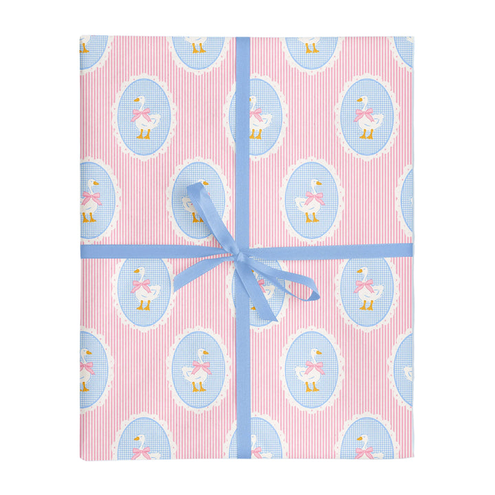 Cameo Goose Pink Stripe  Wrapping Paper Roll Vivie and Ash Cameo Goose Pink Stripe  Wrapping Paper Roll Bonjour Fete - Party Supplies