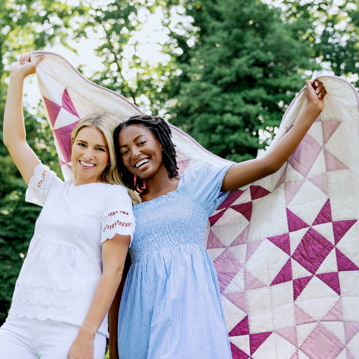 Abigail Pink Quilted Throw Blanket
