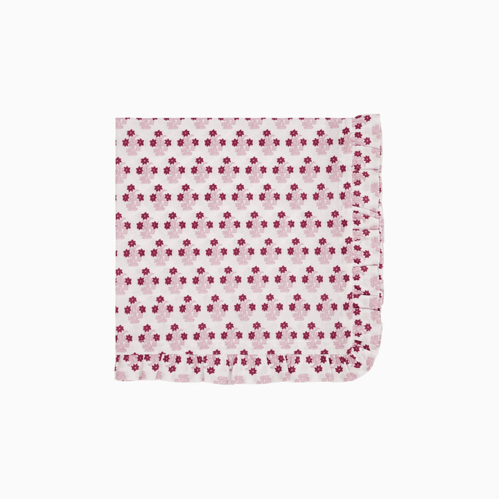 Abigail Pink Ruffled Dinner Napkin - Set of 4