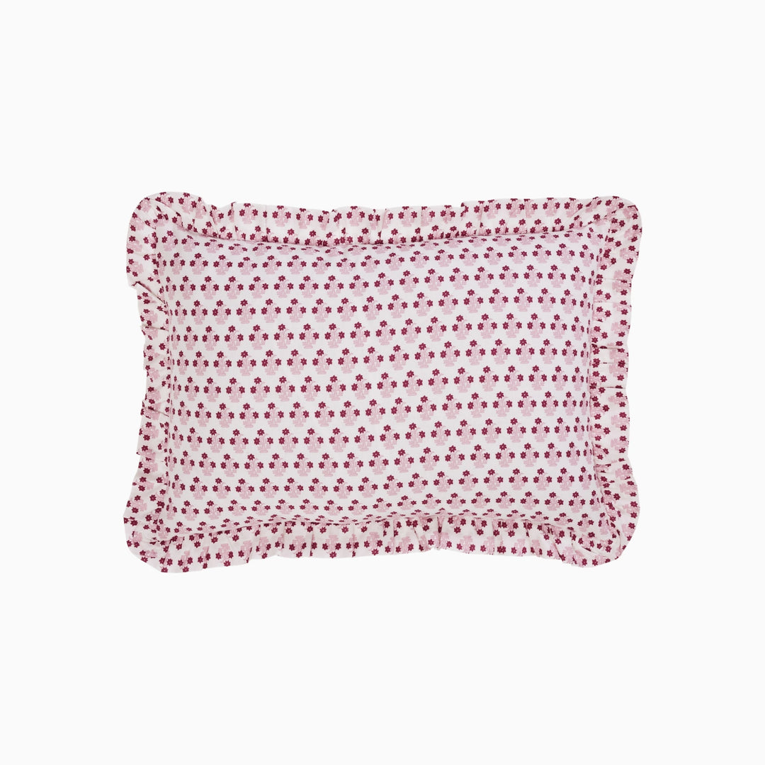 Abigail Pink Ruffled Lumbar Pillow