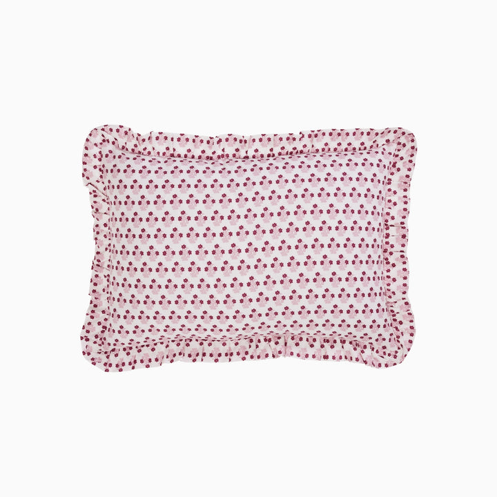 Abigail Pink Ruffled Lumbar Pillow
