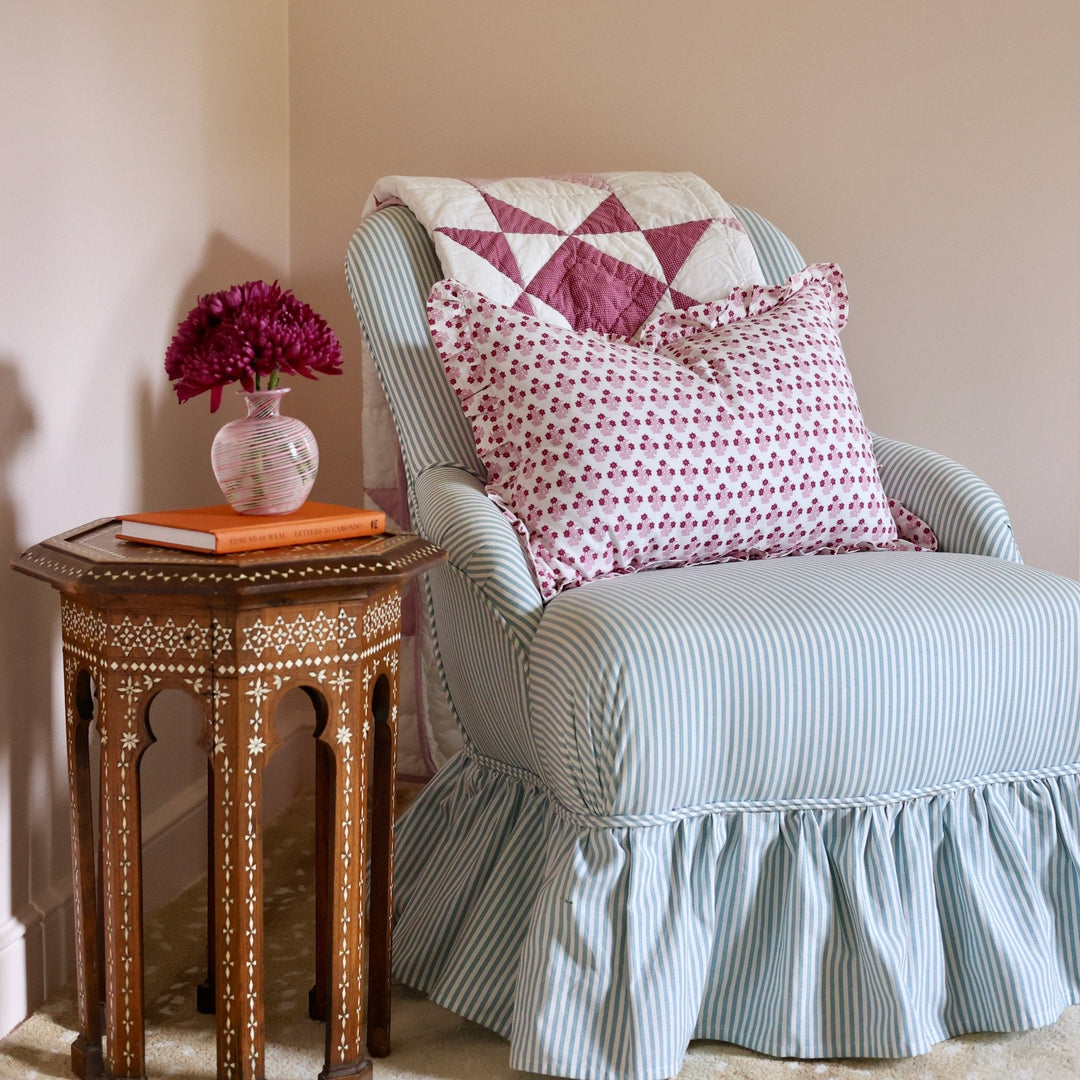 Abigail Pink Ruffled Lumbar Pillow