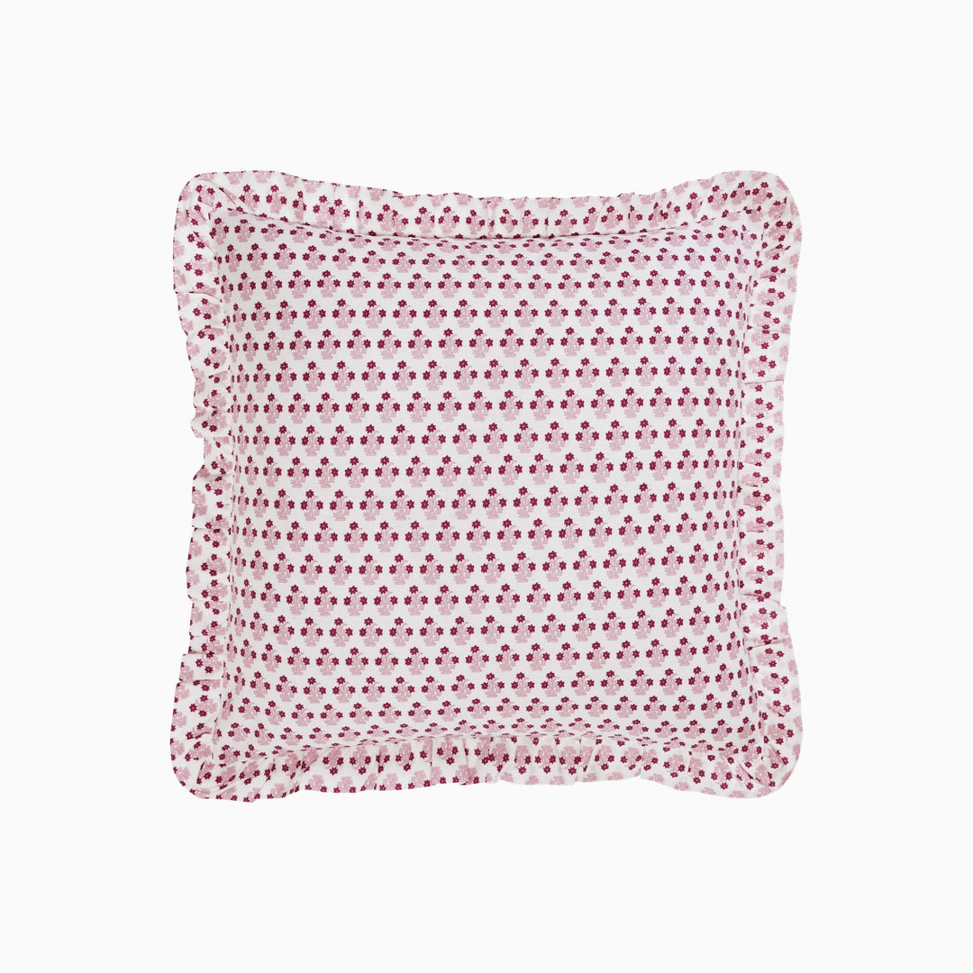 Abigail Pink Ruffled Throw Pillow