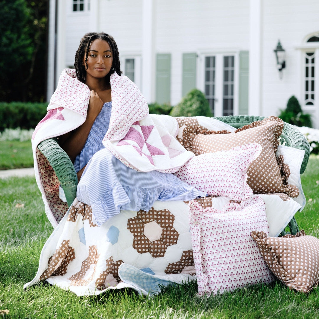 Abigail Pink Ruffled Throw Pillow