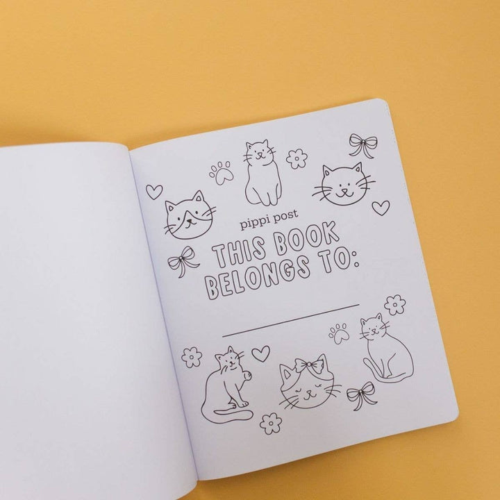 This book belongs to page with cats and bows to personalize the Cat Lover coloring book