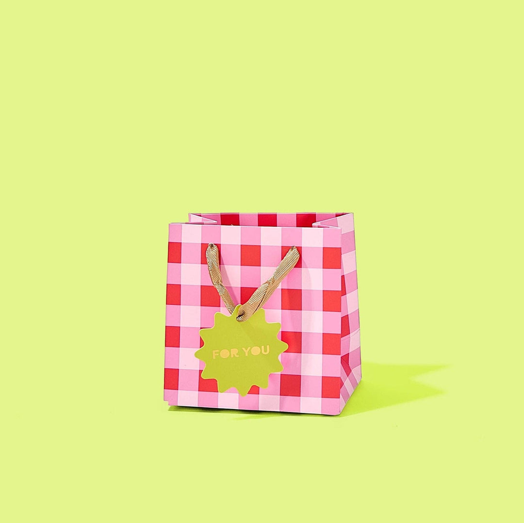 Red + Pink Gingham Gift Bags (4 Sizes) - Min. 4: Large Taylor Elliott Designs Red + Pink Gingham Gift Bags (4 Sizes) - Min. 4: Large Bonjour Fete - Party Supplies