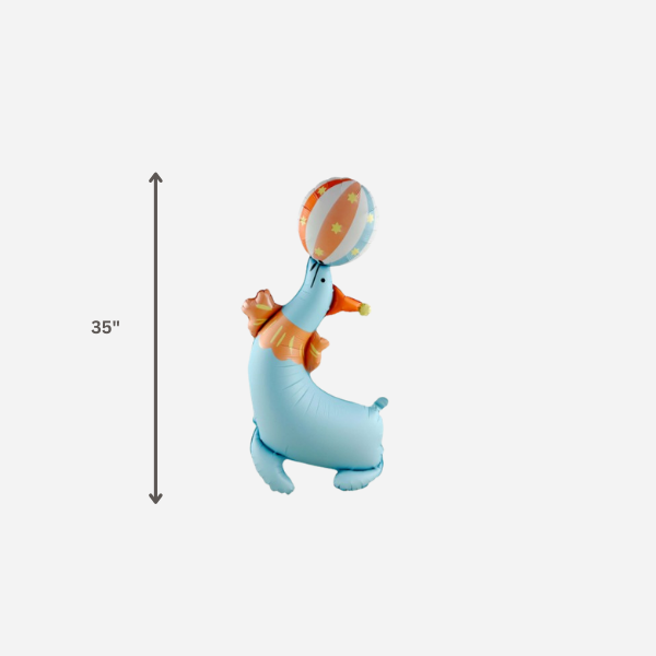 CIRCUS SEAL STANDING FOIL BALLOON Partybarco Balloon CIRCUS SEAL STANDING FOIL BALLOON Bonjour Fete - Party Supplies