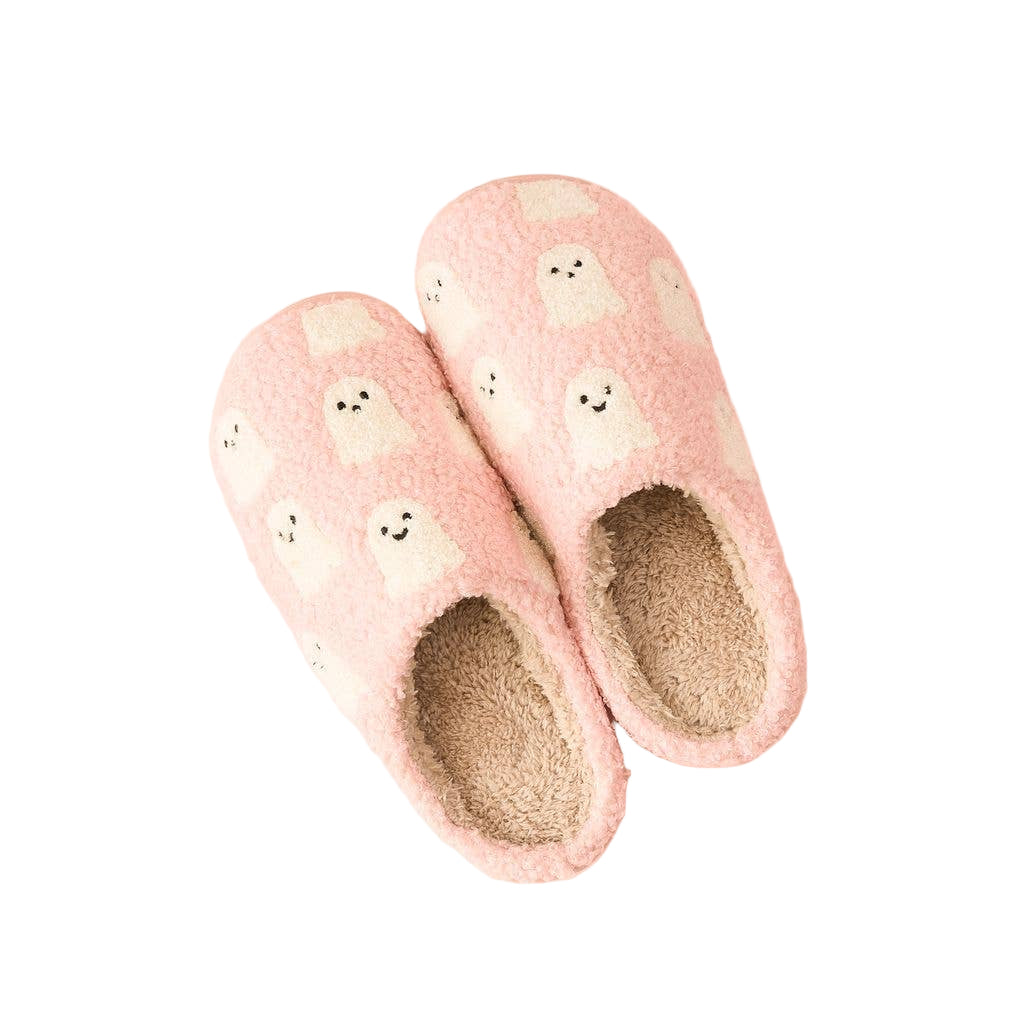 Fuzzy Slippers-Ghosts (Mixed 2 S/M + 2 M/L) The Darling Effect Fuzzy Slippers-Ghosts (Mixed 2 S/M + 2 M/L) Bonjour Fete - Party Supplies
