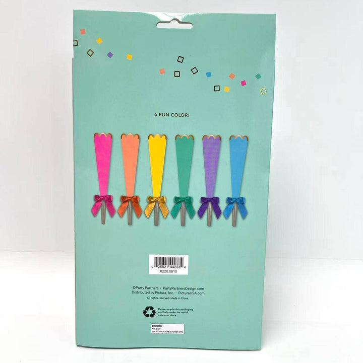 Pastel bow party horn tooters for a birthday party