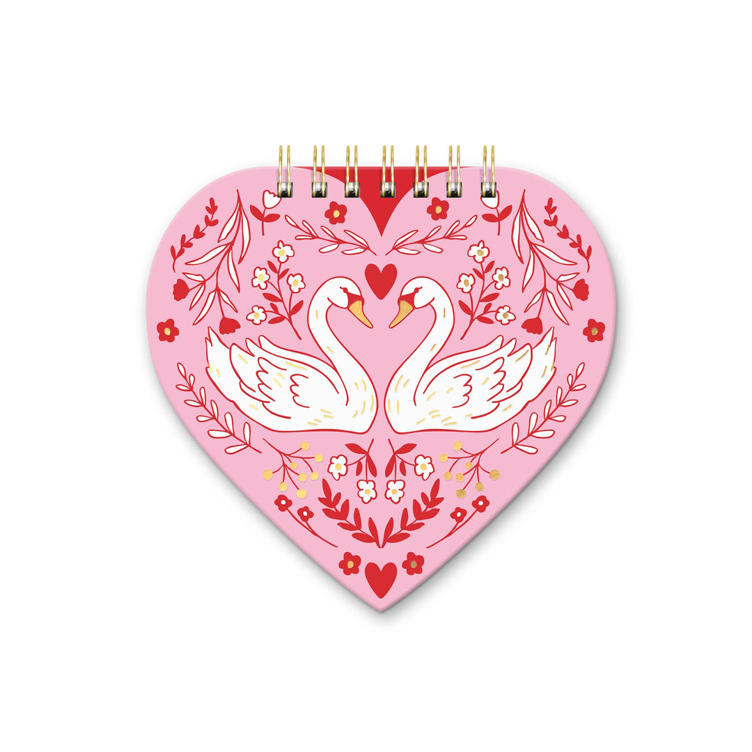 Mirrored Swans Die-Cut Spiral Notebook Studio Oh! Mirrored Swans Die-Cut Spiral Notebook Bonjour Fete - Party Supplies