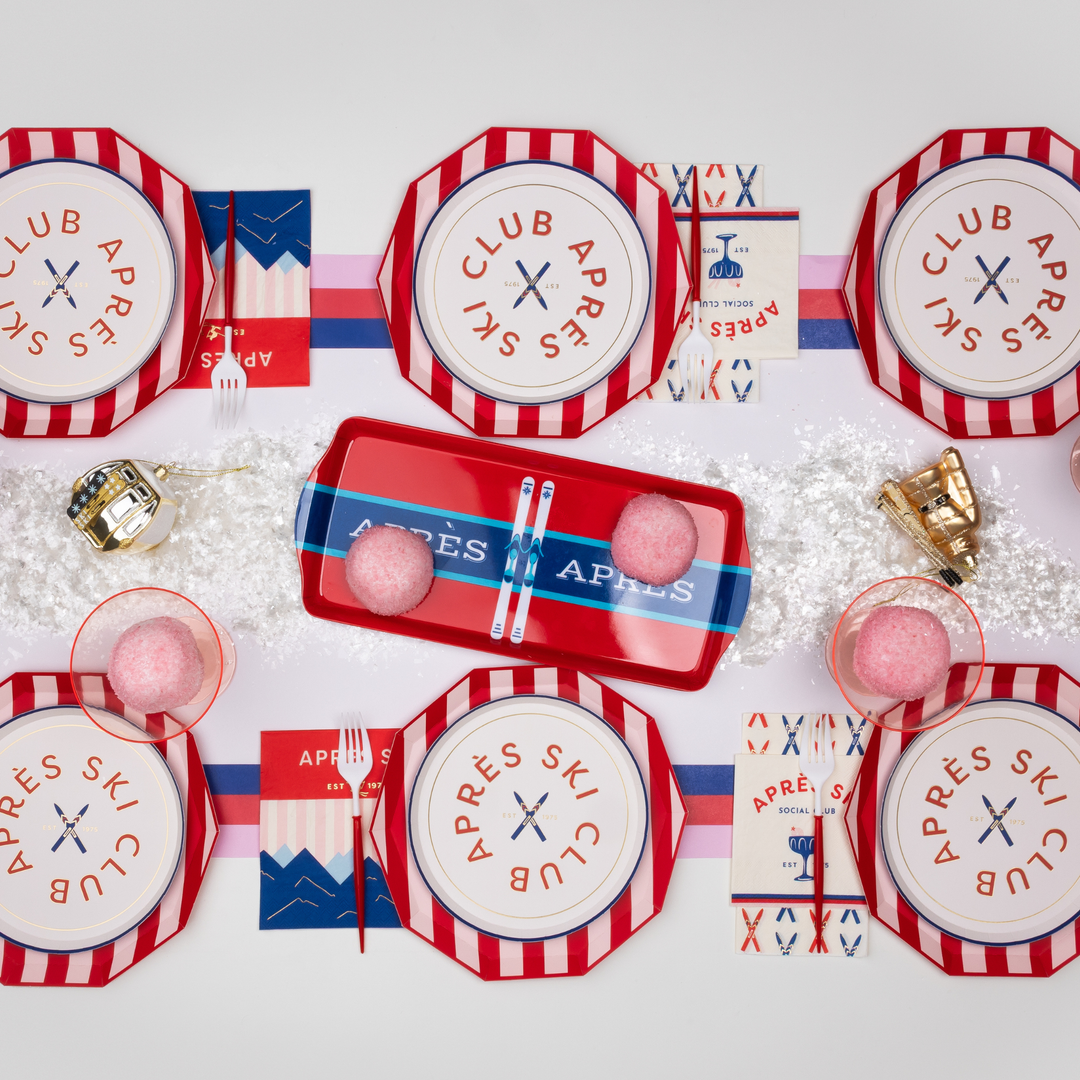 PINK & RED SIGNATURE CABANA STRIPE PLATES Bonjour Fete Plates PINK & RED SIGNATURE CABANA STRIPE PLATES Bonjour Fete - Party Supplies