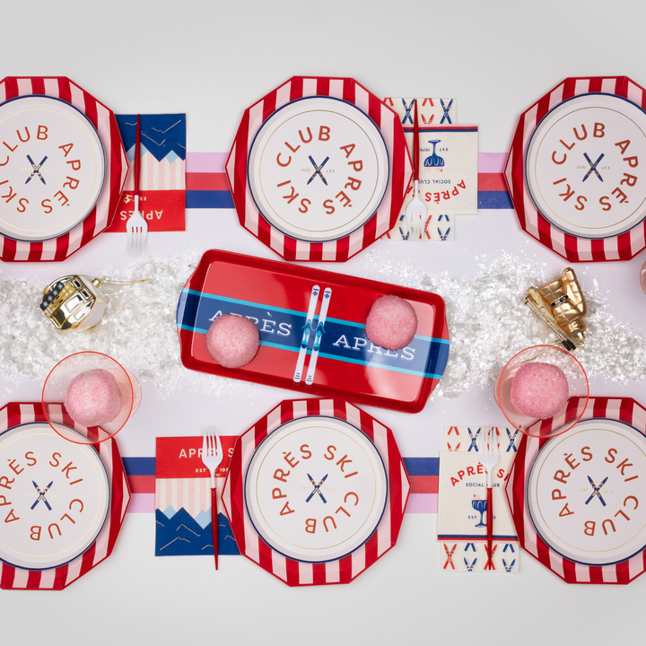 PINK & RED SIGNATURE CABANA STRIPE PLATES Bonjour Fete Plates PINK & RED SIGNATURE CABANA STRIPE PLATES Bonjour Fete - Party Supplies
