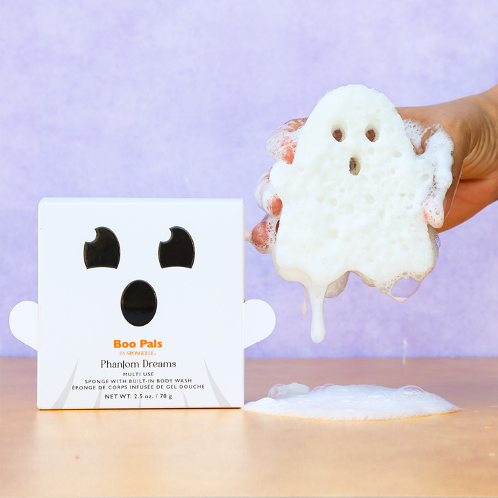 GHOST SHOWER BUFFER SPONGE Spongellé Halloween Party Favors & Boo Baskets Bonjour Fete - Party Supplies