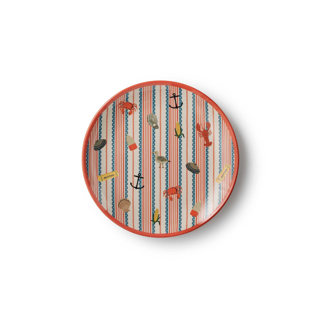 Seaside Melamine Dessert Plate Set Rifle Paper Co. Seaside Melamine Dessert Plate Set Bonjour Fete - Party Supplies