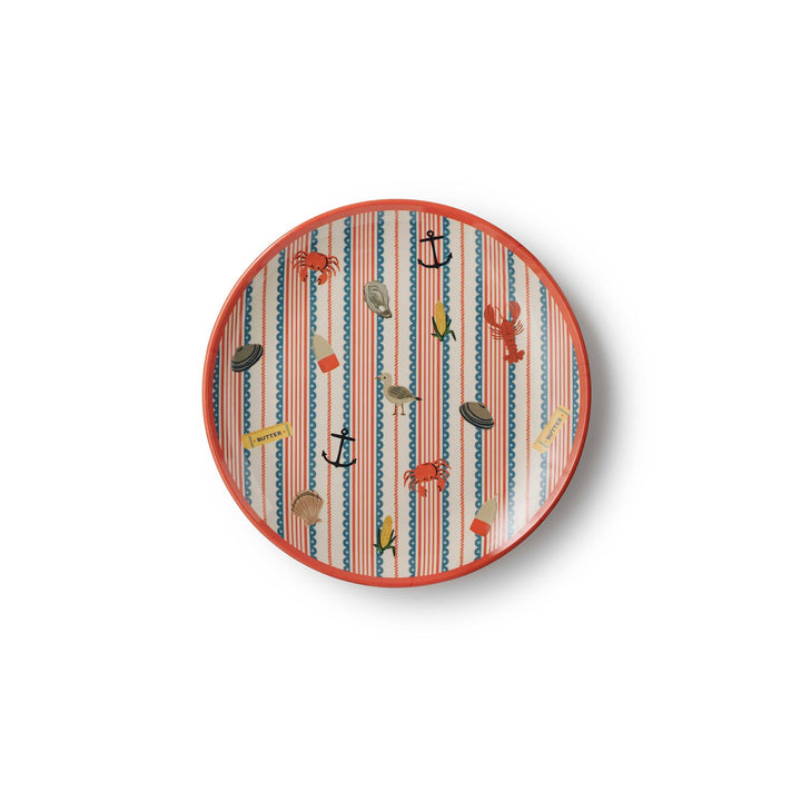 Seaside Melamine Dessert Plate Set Rifle Paper Co. Seaside Melamine Dessert Plate Set Bonjour Fete - Party Supplies