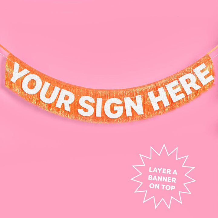 Showgirl Fringe Banner - iridescent banner xo, Fetti Showgirl Fringe Banner - iridescent banner Bonjour Fete - Party Supplies