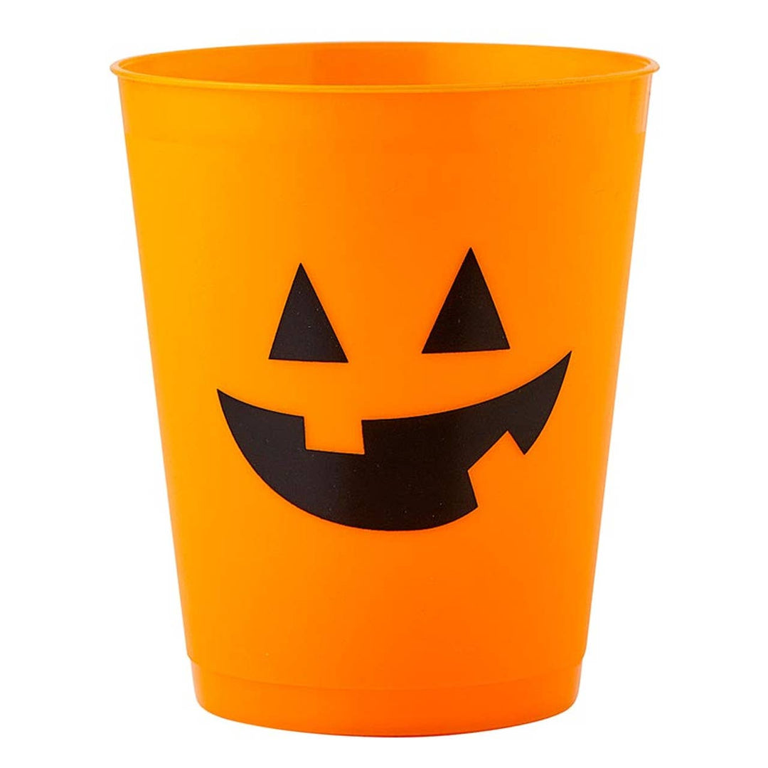 Cocktail Party Cups - Jackolantern - 8ct Slant Collections by Creative Brands 16 oz Bonjour Fete - Party Supplies