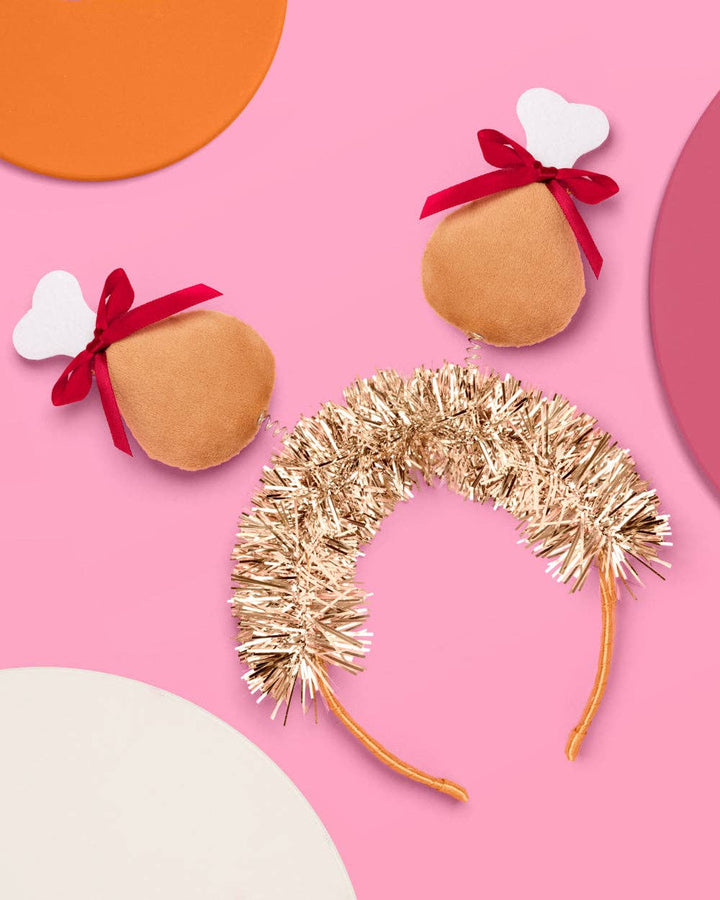 Turkey Leg Thanksgiving Headband - funny fringe gift xo, Fetti Turkey Leg Thanksgiving Headband - funny fringe gift Bonjour Fete - Party Supplies