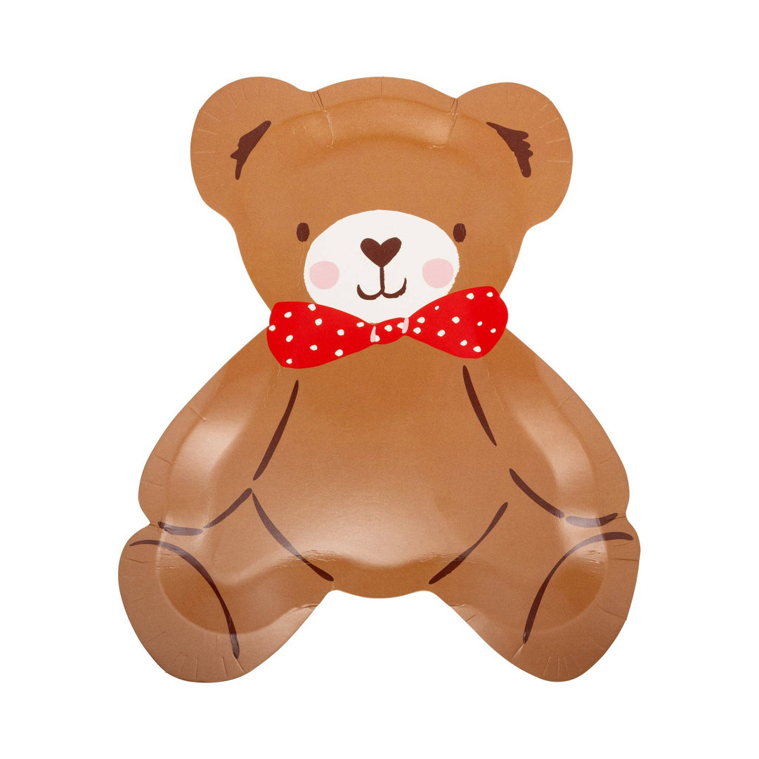 BER1240 - Occasions Beary Loved Teddy Bear Shaped Plate Set My Mind’s Eye BER1240 - Occasions Beary Loved Teddy Bear Shaped Plate Set Bonjour Fete - Party Supplies