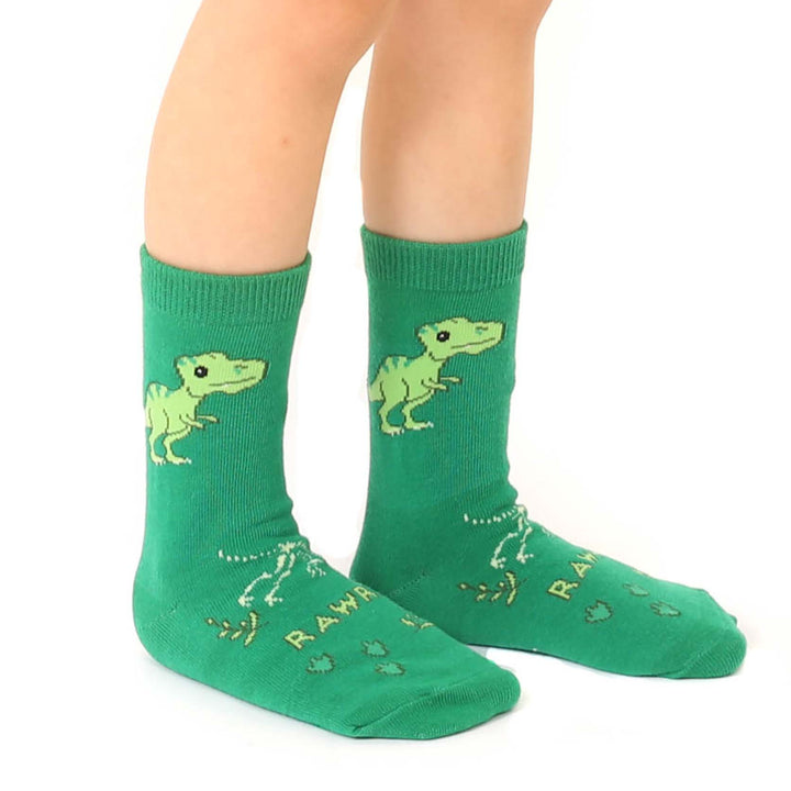 3D Packaged Crew Socks - Kids - Dinosaur - "Rawr" - Green Living Royal 3D Packaged Crew Socks - Kids - Dinosaur - "Rawr" - Green Bonjour Fete - Party Supplies