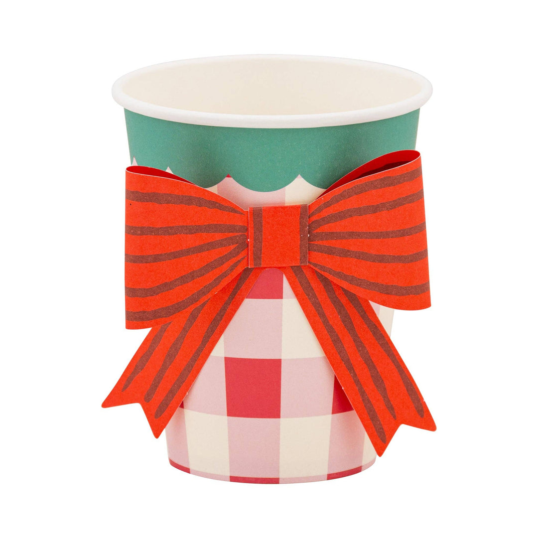 SUG1210 - Plaid Cup with Bow My Mind’s Eye SUG1210 - Plaid Cup with Bow Bonjour Fete - Party Supplies