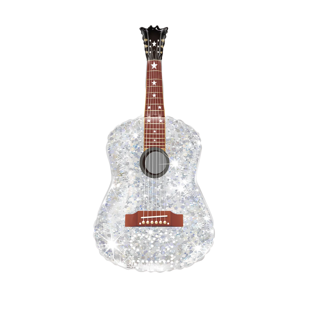 SILVER GUITAR FOIL BALLOON Zoey Christina SILVER GUITAR FOIL BALLOON Bonjour Fete - Party Supplies