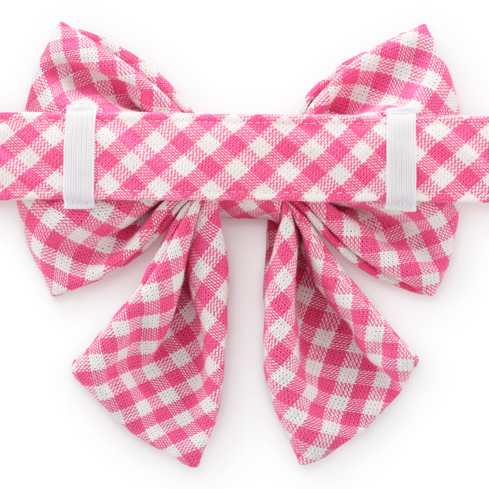 Hot Pink Gingham Lady Dog Bow: Small The Foggy Dog Hot Pink Gingham Lady Dog Bow: Small Bonjour Fete - Party Supplies