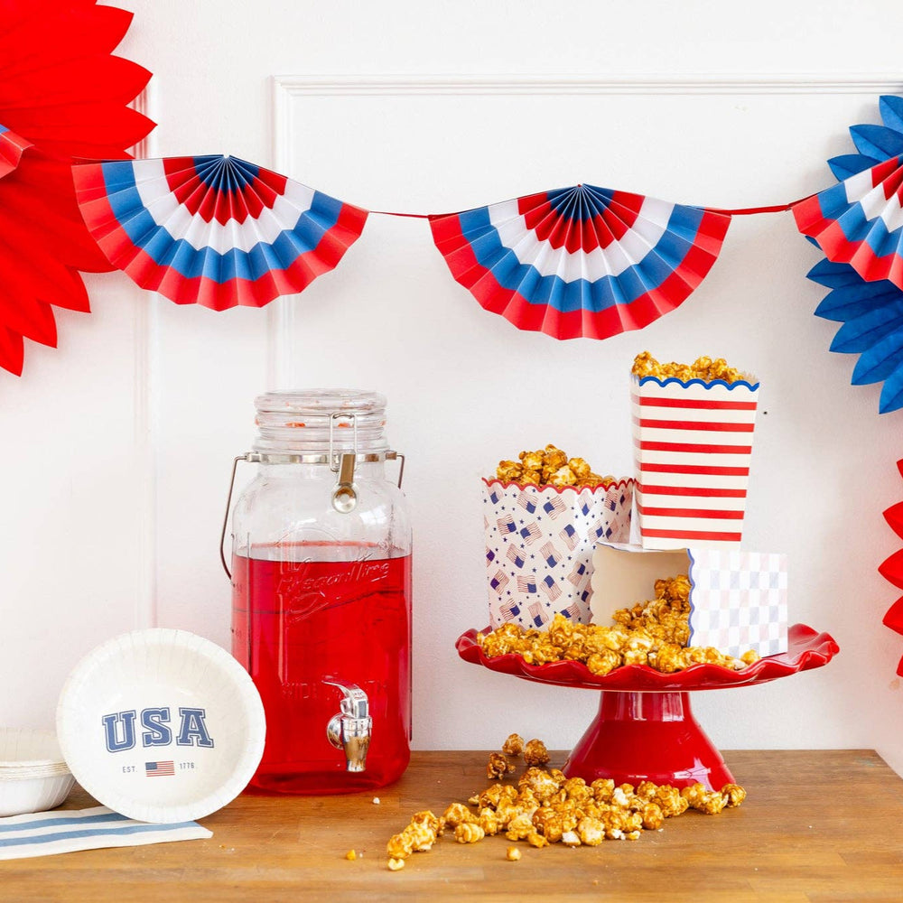 SSP1103 - Red White and Blue Fan Paper Bunting Banner My Mind’s Eye SSP1103 - Red White and Blue Fan Paper Bunting Banner Bonjour Fete - Party Supplies