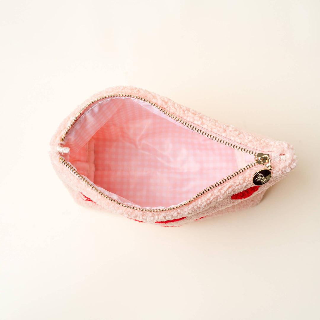 PINK & RED HEARTS TEDDY POUCH The Darling Effect PINK & RED HEARTS TEDDY POUCH Bonjour Fete - Party Supplies