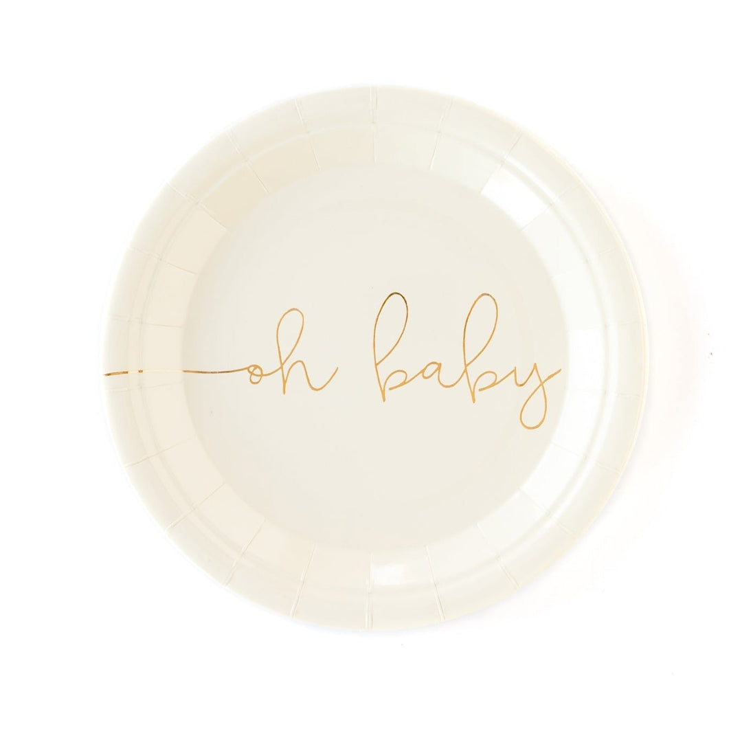 OH BABY PLATES My Mind's Eye Plates Bonjour Fete - Party Supplies