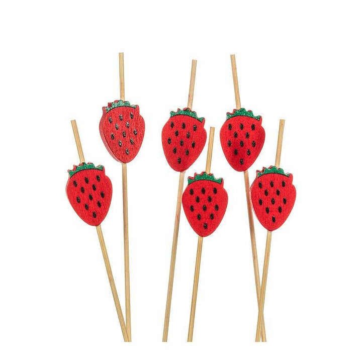 100 Piece Strawberry Pick-4.5"L Abbott 100 Piece Strawberry Pick-4.5"L Bonjour Fete - Party Supplies